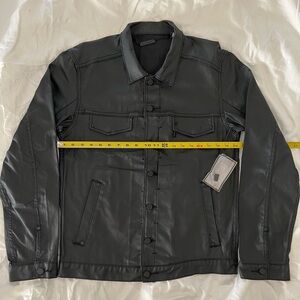 NWT Comune Black Coated Slim-fit XL Denim Jacket